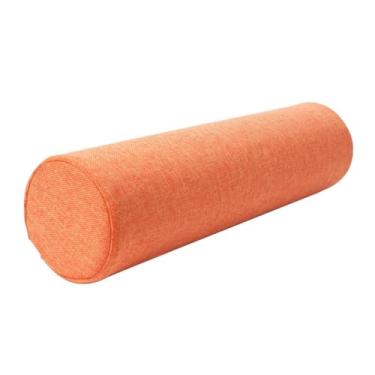 Imagem de SPXMQSS Travesseiro lateral com suporte de espuma viscoelástica, almofadas redondas para pessoas que dormem de lado, travesseiro longo, sofá, apoio de braço, almofada laranja, 90 x 15 cm