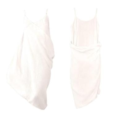 Imagem de Vestido feminino confortável toalha de banho outono após o banho, camisola, costas baixas