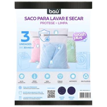 Imagem de Sacos de lavagem de Roupa, saco de lavagem para máquina de lavar, saco de lavagem de rede com zíper, bolsa de secadora (3 peças, 40 x 30 cm) Wash Plus