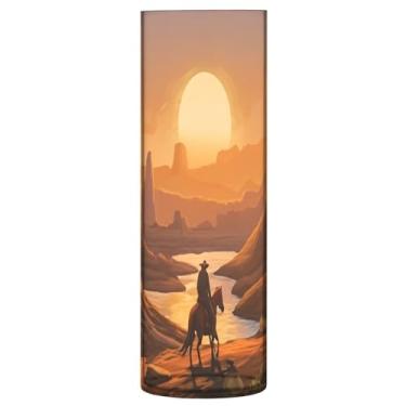 Imagem de CEBUGI Vaso de flor caubói ocidental 10 cm x 30 cm Vaso cilíndrico para flores, vaso transparente inquebrável para decoração de casa de festa de casamento