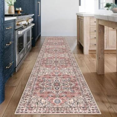 Imagem de KOZYFLY Corredores para corredores de 5 x 3 m extra longo lavável tapete de corredor de cozinha boho tapete de entrada para corredores internos impresso tapete de escada de lã sintética para escadas