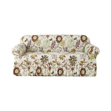 Imagem de Capa De Sofá Antiderrapante Elástica Estampada Protetor De Móveis Para