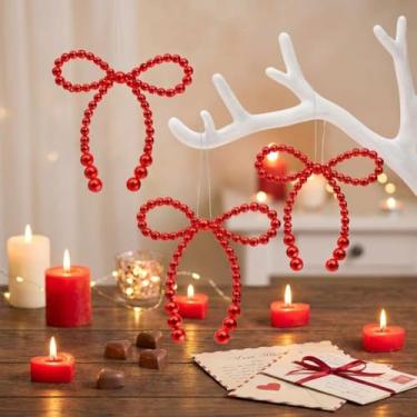 Imagem de VioraWhite 12 peças de enfeites de Natal com laço de pérola, enfeite de árvore, enfeite de pendurar de Natal, presente para casamento, chá de panela, chá de bebê, aniversário, decoração interna