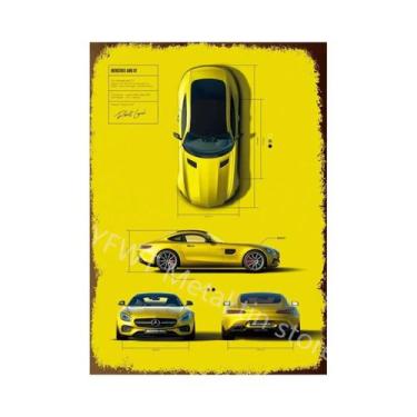 Imagem de Placa Decorativa De Metal Vintage Retro De Carro De Corrida Para Bar O