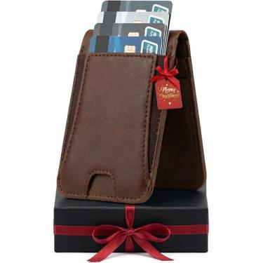 Imagem de Magsafe Carteira de couro bovino genuíno, suporte magnético mais forte com 10 cartões, carteira de couro seguro para iPhone, compatível com iPhone 16/15/14/13 Pro/Max/Plus/Series Apple Accessories