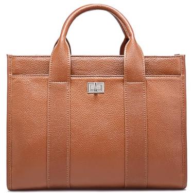 Imagem de BOYATU Bolsa de couro genuíno para mulheres: bolsas de couro para mulheres - bolsas de ombro transversais de designer para viagens e trabalho, 02 Amarelo, Large, Bolsas femininas