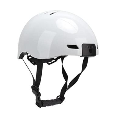 Imagem de KIMISS Capacete de Bicicleta Inteligente 1080p Com Câmera Frontal e Luzes LED, Ajuste Ajustável para Adultos, Ciclismo Multifuncional, Skate e Escalada (Branco)