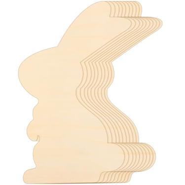 Imagem de TEHAUX 10 Peças De Lascas Madeira Em Forma Coelho, Fatias Coelho Branco, Tábuas Inacabadas, Recortes Faça Você Mesmo, Decorações Páscoa, Sólidas