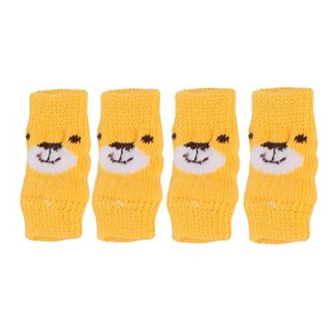 Imagem de GBSCLOVER 4 polainas de cachorro, aquecedores de articulações de animais de estimação de 14,5 x 5 cm para cães, protetor de pernas de cachorrinho de algodão, estampa de urso de desenho animado, meias