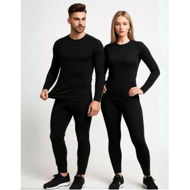 Imagem de Conjunto Segunda Pele Térmico Flanelado Unisex Premium Preto - AC Stor
