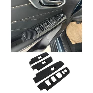 Imagem de Luyhok Tampa do painel do botão de elevação de vidro da janela da porta do carro apto para Isuzu D-MAX 2021-2025 Acessórios de carro Moldura de interruptor de elevação de vidro ABS