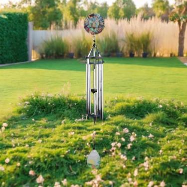 Imagem de ICE ARMOR Estátua de sino de vento de coruja de 94 cm de comprimento, decoração de decoração de casa/quarto, ideal para inauguração de casa, feriados e aniversários, ótimo item colecionável