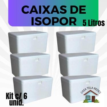 Imagem de 6 Caixas de Isopor EPS 5 litros para Gelo, refrigerante, latas, sorvet