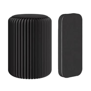 Imagem de Folding Paper Stool Banqueta de papel dobrável e extensível criativa, destacável com almofada circular de PU, entrada baixa para área de lazer de loja de roupas(36x44cm/14.2x17.32")