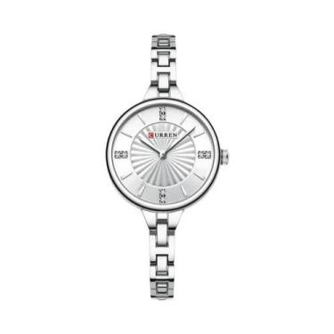 Imagem de Relógio De Quartzo Feminino CURREN 9097 Em Ouro E Prata, Casual, À Pro