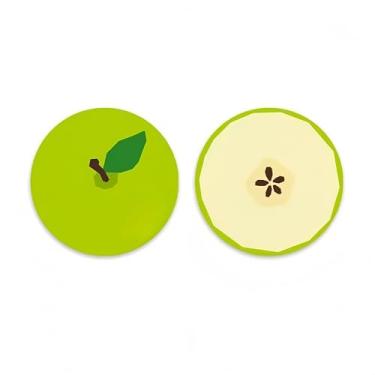 Imagem de Conjunto de 2 porta-copos de carro com estampa de frutas fofas, vários estilos para porta-copos de carro, tapetes antiderrapantes para copos de água de mesa domésticos (maçã verde)