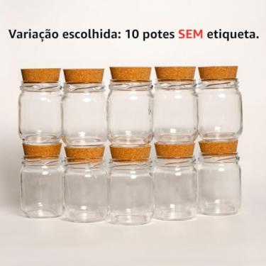 Imagem de Kit 10 Potes de Vidro para Temperos 200ml com 42 Adesivos Organizadores, Porta Condimentos Transparente para Cozinha e Despensa (10 Potes SEM Etiqueta)