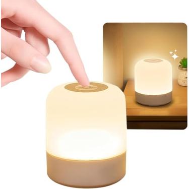 Imagem de Luminária LED Touch Premium 3 Cores Recarregável USB Escurecimento Contínuo Luz Noturna Decorativa Proteção Olhos (1)