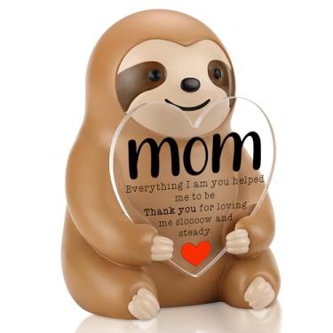 Imagem de Presente de mãe preguiça da filha filho, estatueta de agradecimento para mulheres mães, estátua de decoração de mesa de agradecimento, fofa Everything I Am You Helped Me to Be Presente para