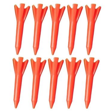 Imagem de Conjunto de camisetas de golfe 100 peças, cabeça de 5 pontas, suporte de bola de golfe de plástico profissional, assentos de golfe inquebráveis esportivos (laranja)