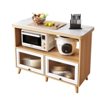 Imagem de Armário buffet moderno simples casa multifuncional armário de armazenamento de cozinha armário de corte de laje de pedra aparador