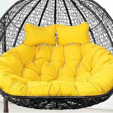 Imagem de Substituição De Almofadas De Cadeira De Ovo Penduradas, Almofada De Cadeira De Balanço Duplo, Almofada De Assento De Cesta De Suspensão À Prova D'água, Somente Almofada