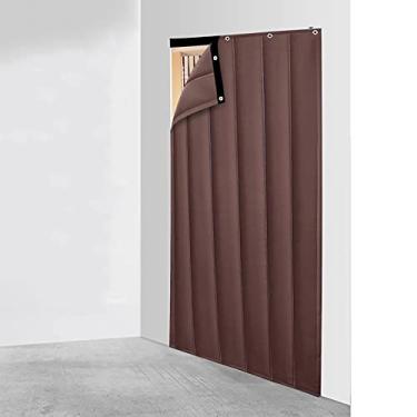 Imagem de Cortina de porta com isolamento térmico, cobertor de porta de tela, cortinas de entrada, cortina de algodão espessa, à prova de som, quente, à prova de vento, aproveite seu verão frio e inverno quente