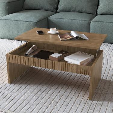 Imagem de Mesa de Centro Articulada para Sala de Estar 90cm Brisa Olmo