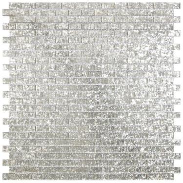 Imagem de Kit 1m² Pastilha de Vidro Espelhado 29cm X 29cm Prata Espelhado