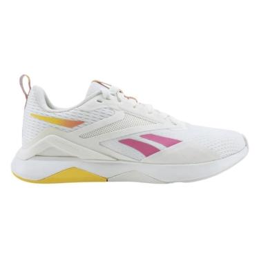 Imagem de Tênis Reebok Nanoflex TR V2 Branco/Rosa Feminino Tamanho:39;Gênero:Feminino;Cor:-Feminino