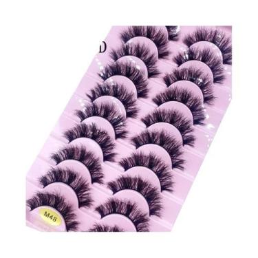 Imagem de Cílios Postiços 3D De Mink Sintético Macios E Volumosos, 10 Pares, Nat