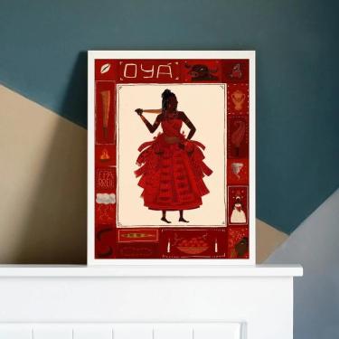 Imagem de Quadro Oyá - Umbanda 33x24cm - Vidro e Moldura Preta