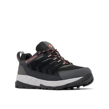 Imagem de Columbia Tênis feminino Strata Trail Low impermeável para caminhada, Preto/Juicy, 8 Wide