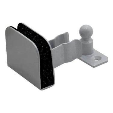 Imagem de Trava Porta Vidro Blindex Inox Sem Furo Segurança - Cinza