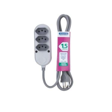 Imagem de Extensão 3 Tomadas 2P+T 1,5MT 10A/250V - TRAMONTINA