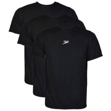 Imagem de Kit 3 Camisetas Dry Fit Masculina Speedo Academia Treino -, Preto, G