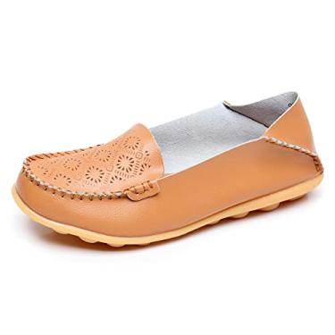 Imagem de VenusCelia Mocassim feminino confortável para caminhada, Bronzeado, 38