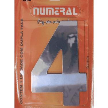 Imagem de Número Residencial Numeral N.4 60Mm Espelhado