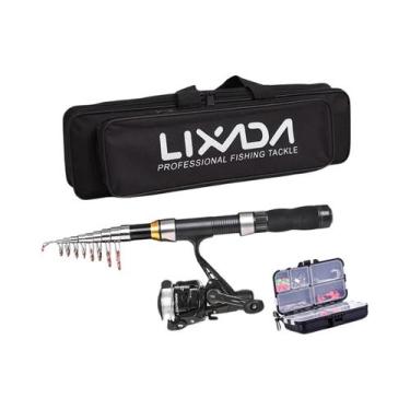 Imagem de Conjunto De Vara De Pesca Telescópica De Fibra De Carbono Lixada De 2.