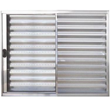 Imagem de Janela Veneziana 3 Folhas Alumínio Brilhante 1.00 x 1.20 Modular - DC