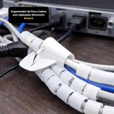 Imagem de Organizador de Fios e Cabos com Aplicador 20mmx1m - Branca - STARTOOLS