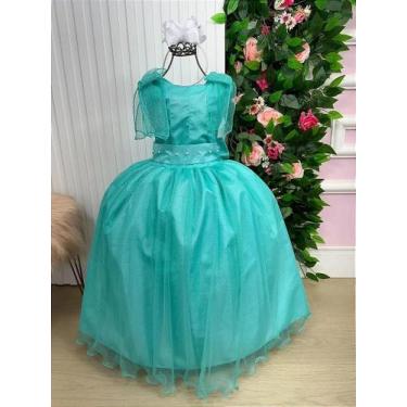 Imagem de Vestido Luxo Encanto Longo Verde Tiffany para Meninas - PopKIds, 12