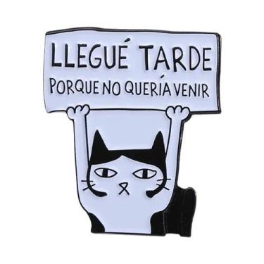 Imagem de Broche De Esmalte De Gato Espanhol Engraçado, Desenho Animado, Para La