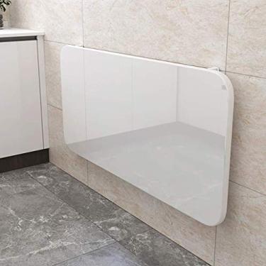 Imagem de Mesa dobrável de folhas suspensas, suporte de prateleira dobrável de aço laminado a frio, versátil mesa de jantar de cozinha e mesa de cavalete de computador para uso em escritório doméstico