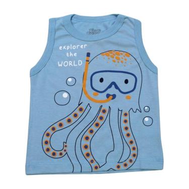 Imagem de Regata Infantil Estampada Polvo 2373 - Bicho Bagunça-Masculino