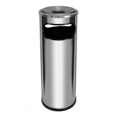 Imagem de Lixeira Cinzeiro Em Aço Inox Aro Em Aluminio 30 Litros