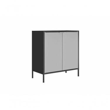 Imagem de Balcão Alto Multiúso Itatiaia Smart - 2 Portas - Preto C- Cinza Matte