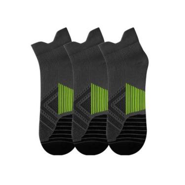 Imagem de Kit 3 Meias AF Esportiva de Corrida Poliamida Fina Com Compressão Cano