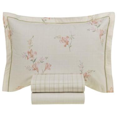 Imagem de Jogo de Cama Lençol Solteiro 100% Algodão Percal 200 Fios Tarsila 3 Pe