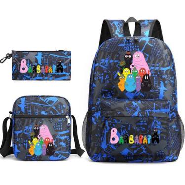 Imagem de Conjunto de mochilas escolares Bar-bapapas Cartoon Kids Nylon, 3 unida